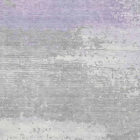 Lavender And Ivory Abstract Washable Area Rug With UV Protection Photo 2