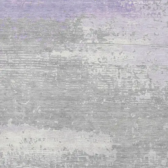Lavender And Ivory Abstract Washable Area Rug With UV Protection Photo 2