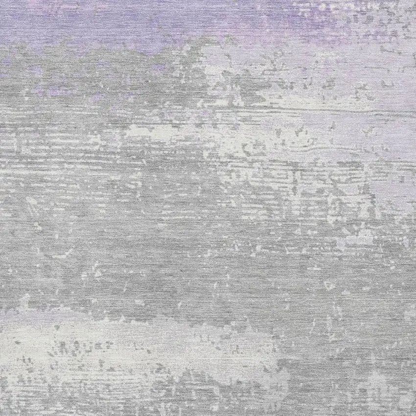 Lavender And Ivory Abstract Washable Area Rug With UV Protection Photo 2