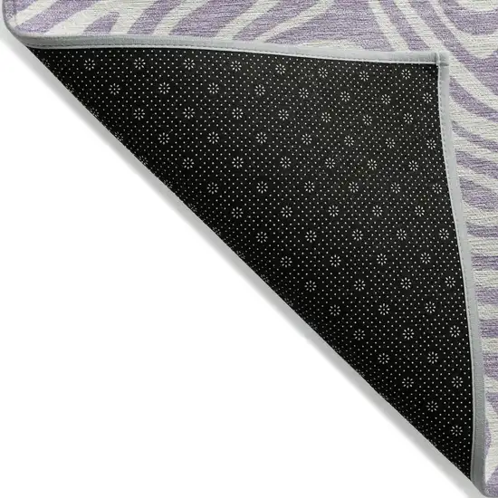 Lavender And Ivory Abstract Washable Indoor Outdoor Area Rug Photo 4
