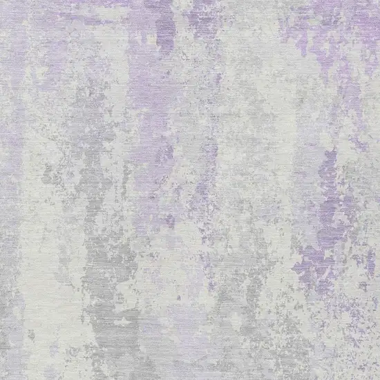 Lavender And Ivory Abstract Washable Indoor Outdoor Area Rug Photo 4