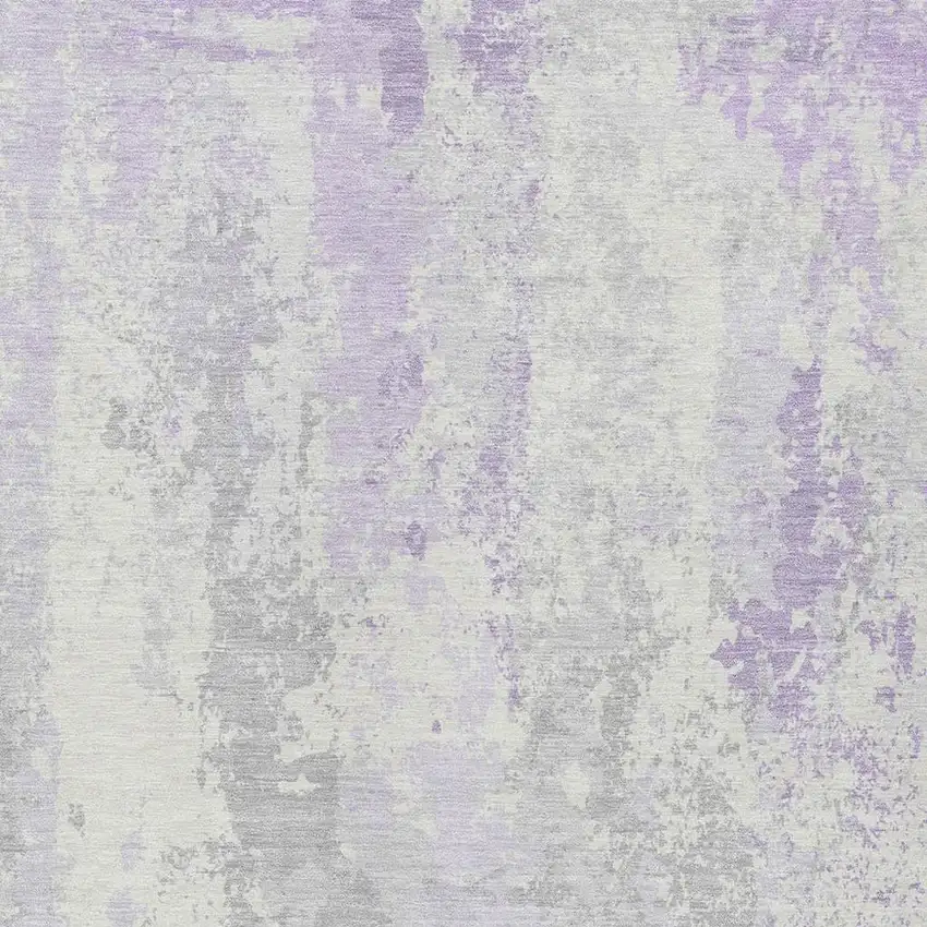 Lavender And Ivory Abstract Washable Indoor Outdoor Area Rug Photo 4
