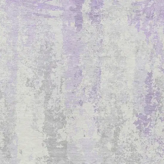 Lavender And Ivory Abstract Washable Indoor Outdoor Area Rug Photo 3