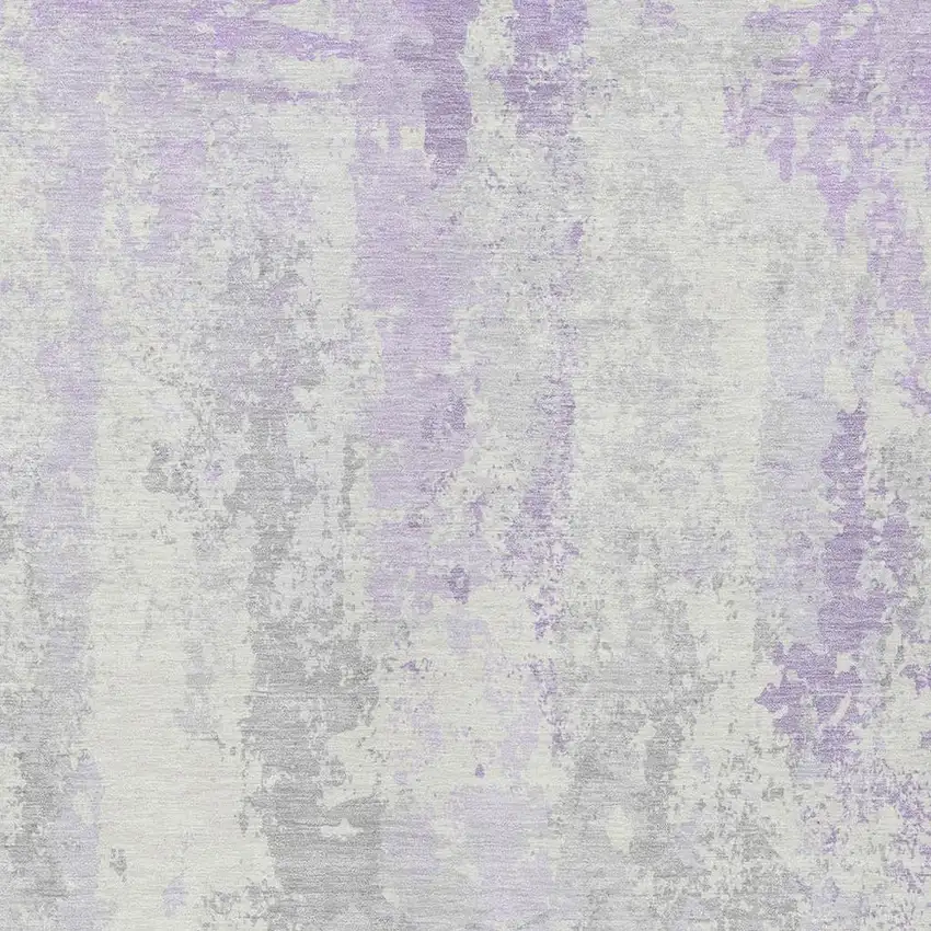 Lavender And Ivory Abstract Washable Indoor Outdoor Area Rug Photo 3