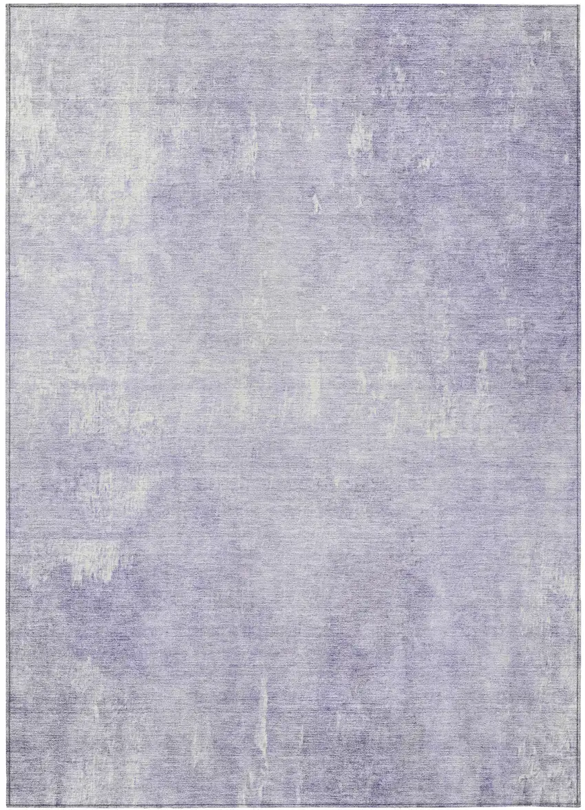 Lavender And Ivory Abstract Washable Indoor Outdoor Area Rug Photo 3