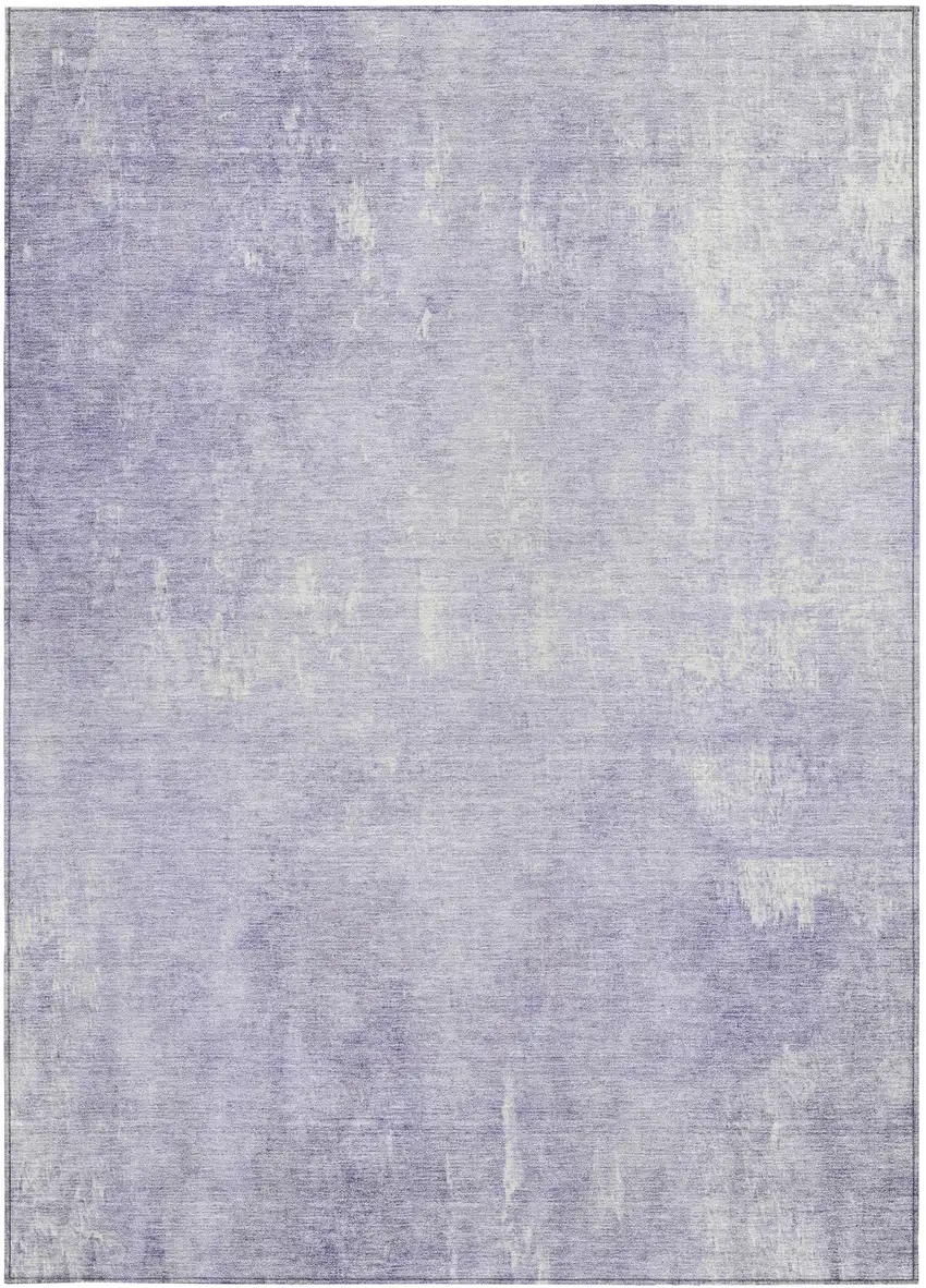 Lavender And Ivory Abstract Washable Indoor Outdoor Area Rug Photo 1