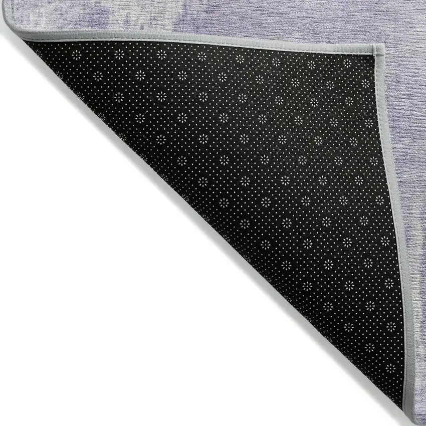 Lavender And Ivory Abstract Washable Indoor Outdoor Area Rug Photo 7