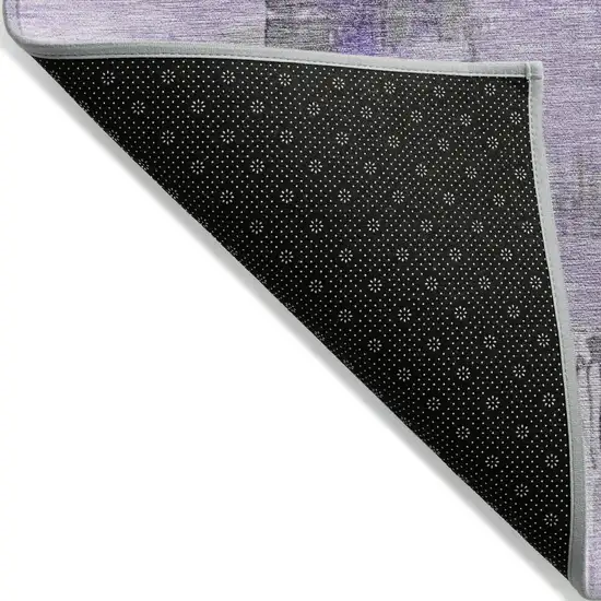 Lavender And Ivory Abstract Washable Indoor Outdoor Area Rug Photo 6