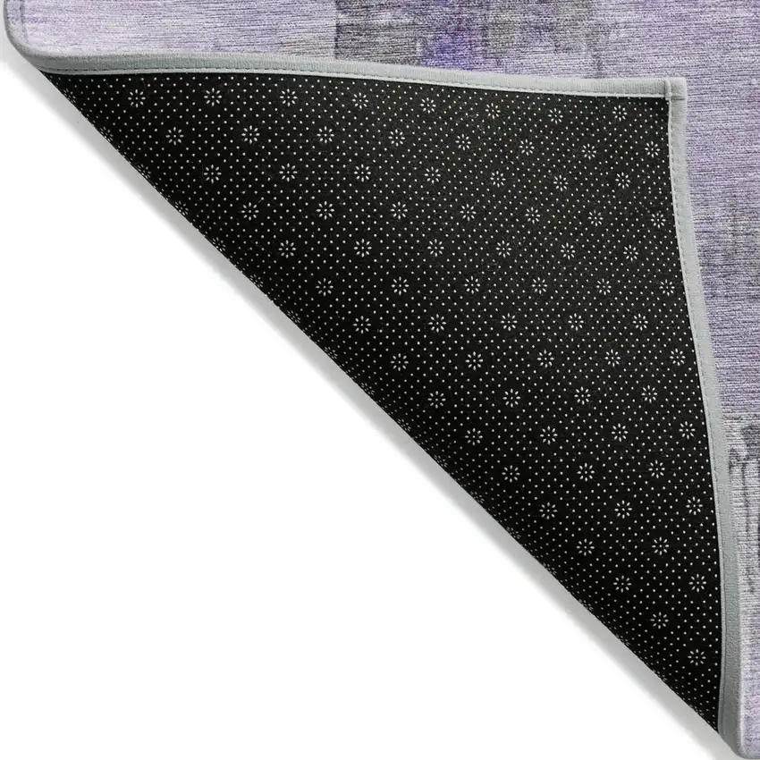 Lavender And Ivory Abstract Washable Indoor Outdoor Area Rug Photo 6