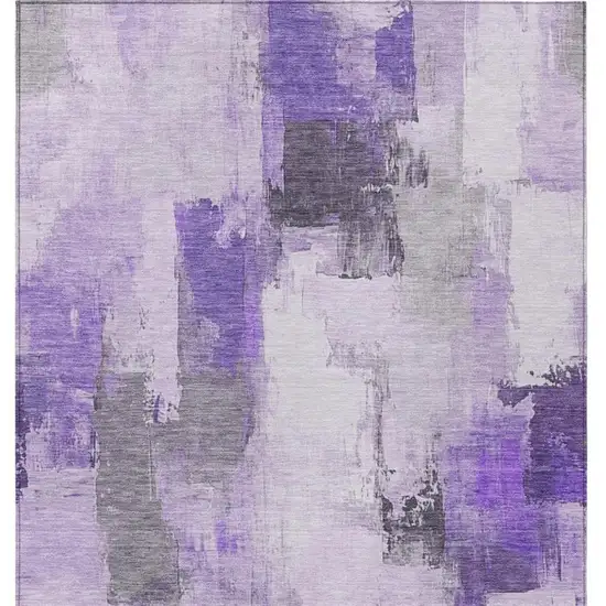 Lavender And Ivory Abstract Washable Indoor Outdoor Area Rug Photo 1