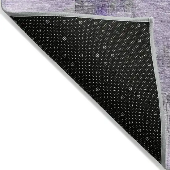 Lavender And Ivory Abstract Washable Indoor Outdoor Area Rug Photo 7