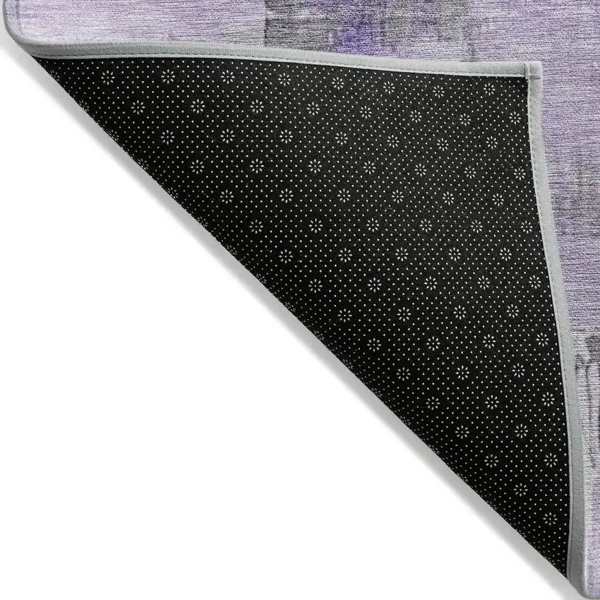 Lavender And Ivory Abstract Washable Indoor Outdoor Area Rug Photo 7