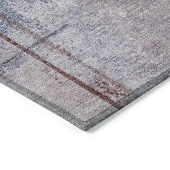 Lavender And Ivory Abstract Washable Indoor Outdoor Area Rug Photo 9