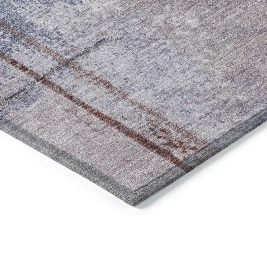 Lavender And Ivory Abstract Washable Indoor Outdoor Area Rug Photo 9