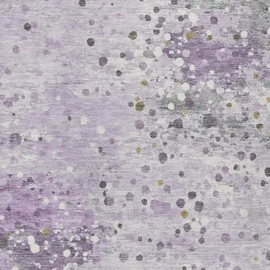 Lavender And Ivory Abstract Washable Indoor Outdoor Area Rug Photo 8