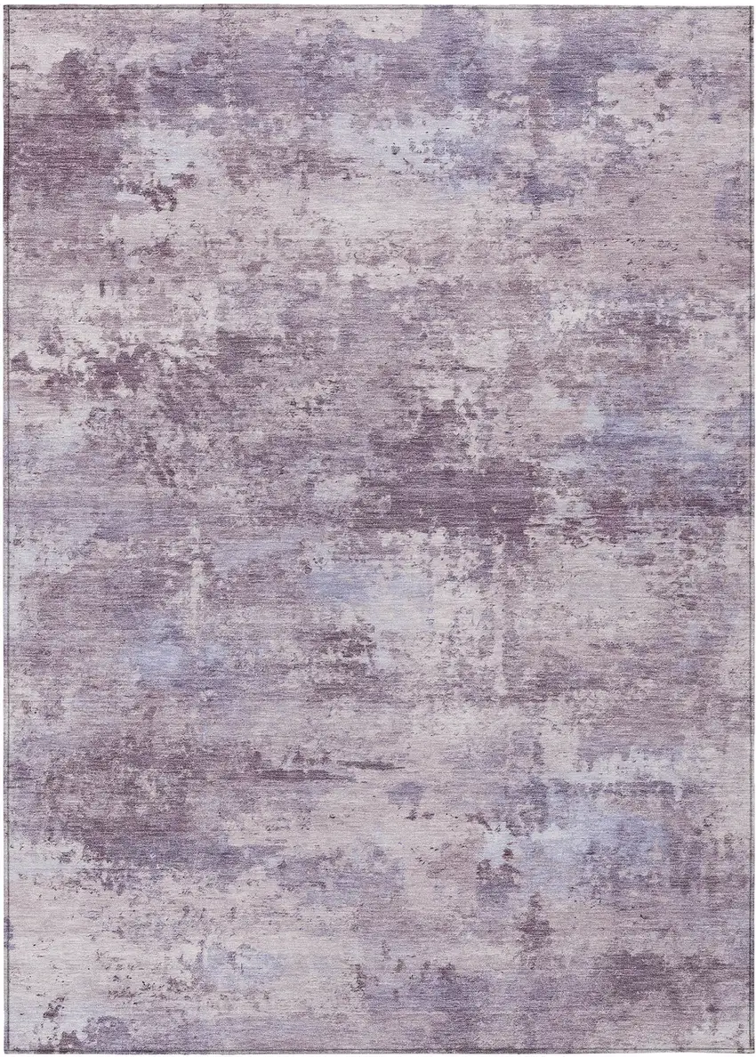 Lavender And Ivory Abstract Washable Indoor Outdoor Area Rug Photo 7