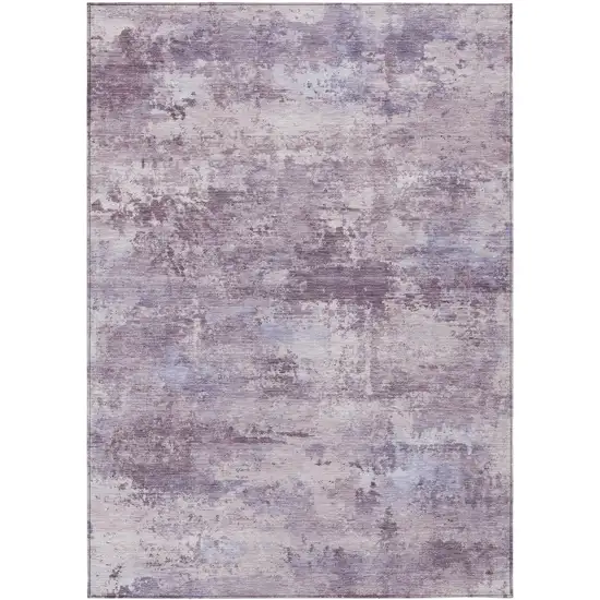Lavender And Ivory Abstract Washable Indoor Outdoor Area Rug Photo 7