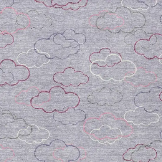 Lavender And Ivory Abstract Washable Indoor Outdoor Area Rug Photo 2