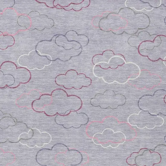 Lavender And Ivory Abstract Washable Indoor Outdoor Area Rug Photo 2