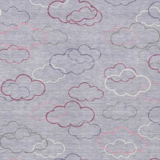 Lavender And Ivory Abstract Washable Indoor Outdoor Area Rug Photo 2