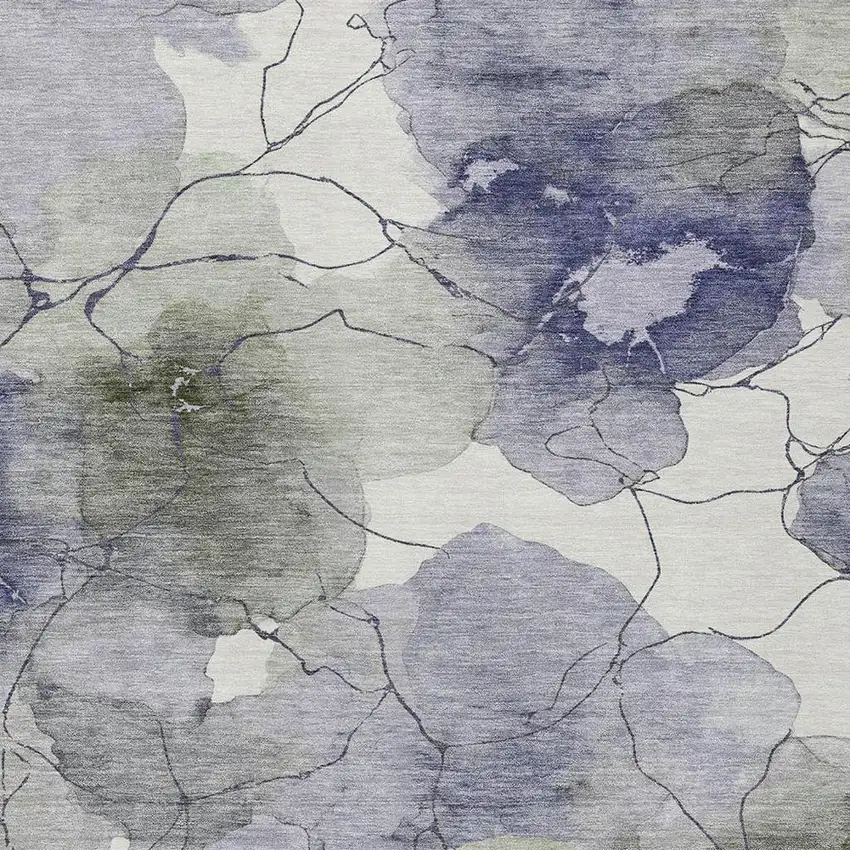 Lavender And Ivory Abstract Washable Indoor Outdoor Area Rug Photo 2