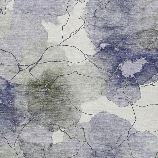 Lavender And Ivory Abstract Washable Indoor Outdoor Area Rug Photo 2