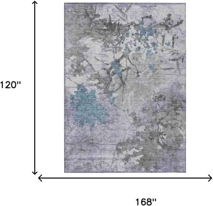 Lavender And Ivory Abstract Washable Indoor Outdoor Area Rug Photo 9
