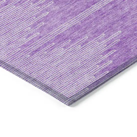 Lavender And Ivory Abstract Washable Indoor Outdoor Area Rug Photo 4