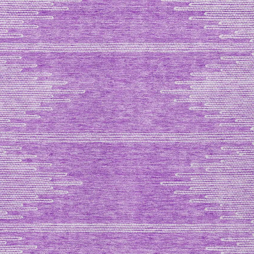 Lavender And Ivory Abstract Washable Indoor Outdoor Area Rug Photo 6