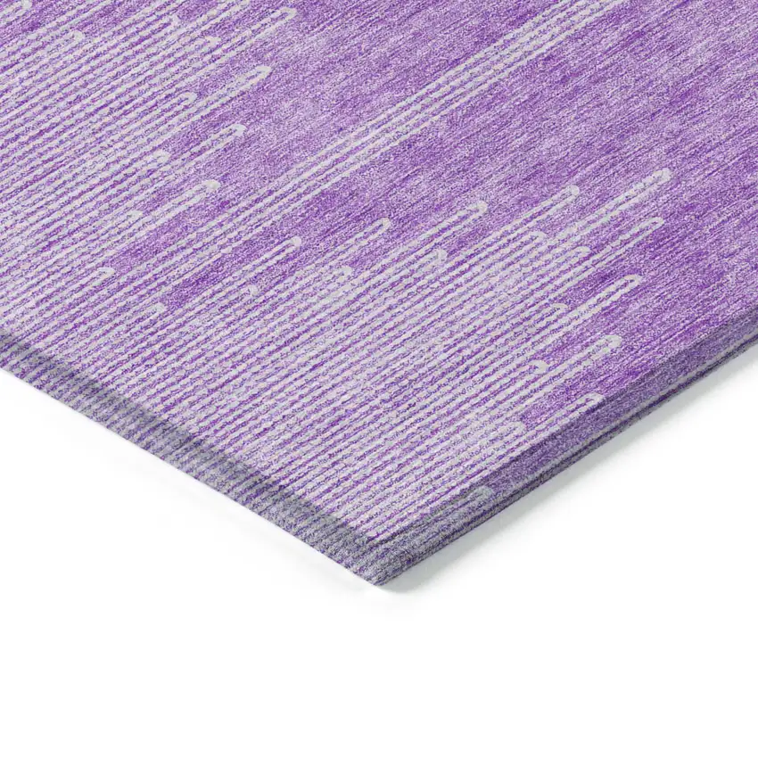 Lavender And Ivory Abstract Washable Indoor Outdoor Area Rug Photo 5