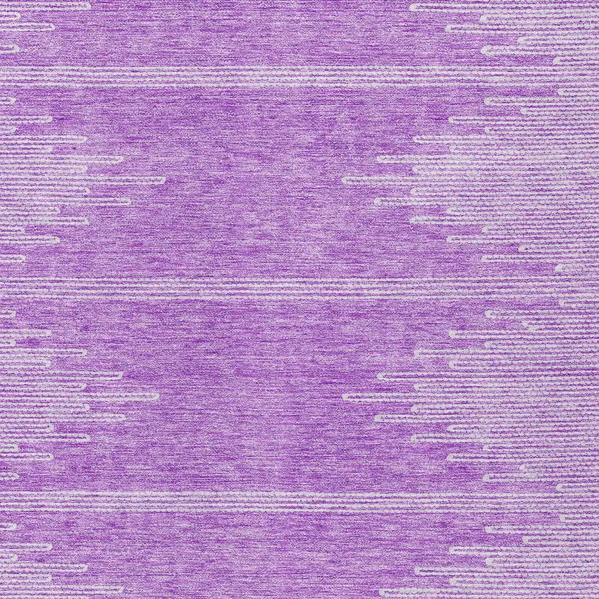 Lavender And Ivory Abstract Washable Indoor Outdoor Area Rug Photo 6
