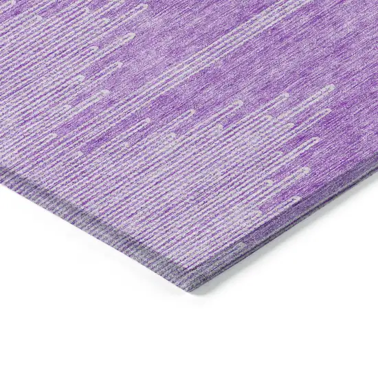 Lavender And Ivory Abstract Washable Indoor Outdoor Area Rug Photo 5