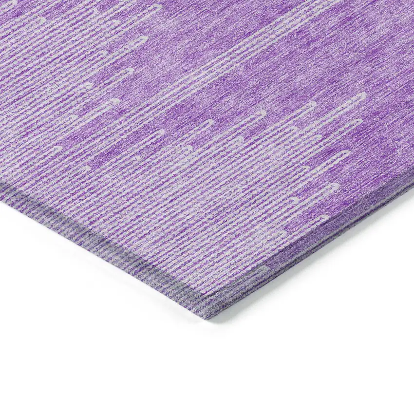 Lavender And Ivory Abstract Washable Indoor Outdoor Area Rug Photo 5
