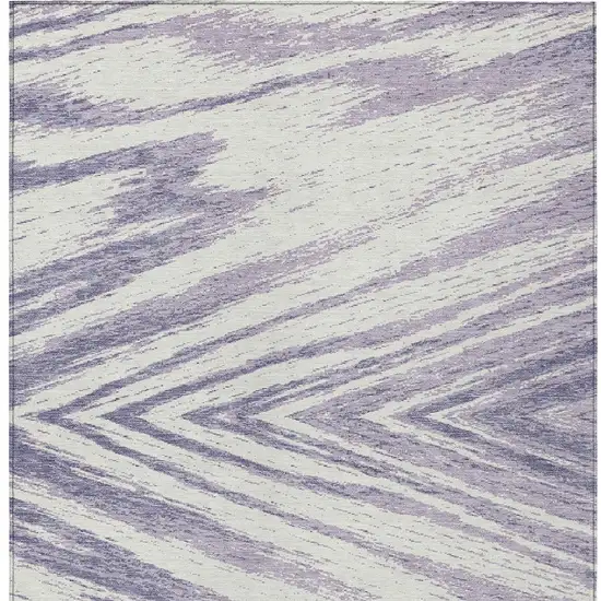 Lavender And Ivory Abstract Washable Indoor Outdoor Area Rug Photo 6