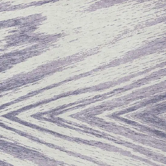 Lavender And Ivory Abstract Washable Indoor Outdoor Area Rug Photo 6