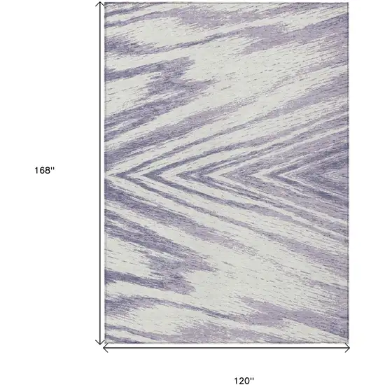 Lavender And Ivory Abstract Washable Indoor Outdoor Area Rug Photo 3