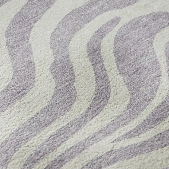 Lavender And Ivory Animal Print Washable Area Rug With UV Protection Photo 9