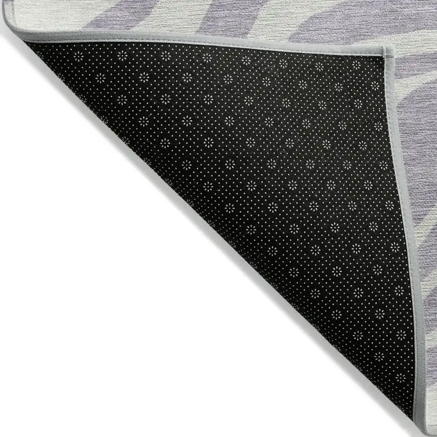 Lavender And Ivory Animal Print Washable Indoor Outdoor Area Rug Photo 3