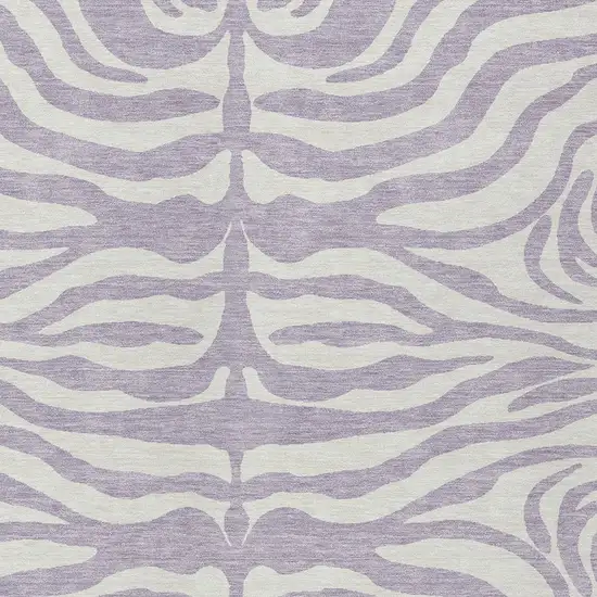Lavender And Ivory Animal Print Washable Indoor Outdoor Area Rug Photo 5