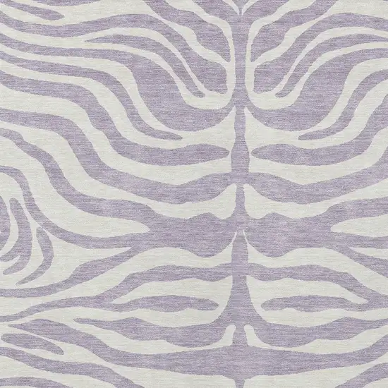 Lavender And Ivory Animal Print Washable Indoor Outdoor Area Rug Photo 5