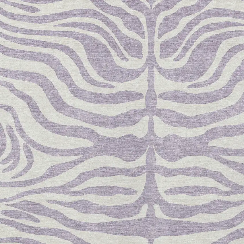 Lavender And Ivory Animal Print Washable Indoor Outdoor Area Rug Photo 5