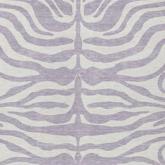 Lavender And Ivory Animal Print Washable Indoor Outdoor Area Rug Photo 5