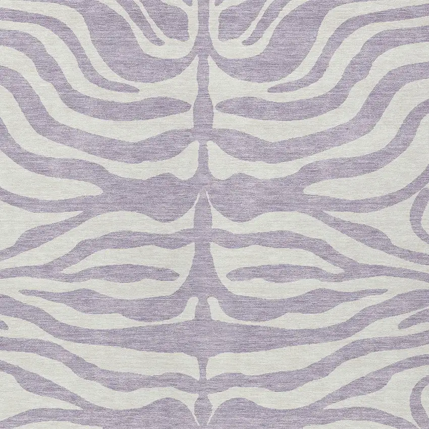 Lavender And Ivory Animal Print Washable Indoor Outdoor Area Rug Photo 5