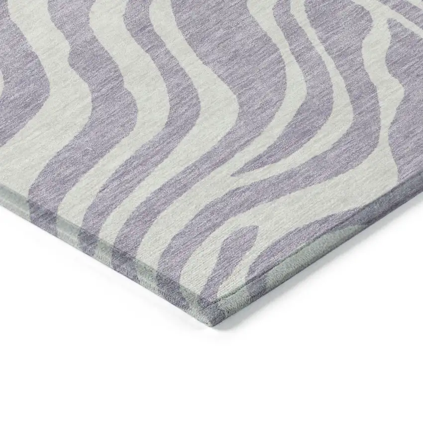 Lavender And Ivory Animal Print Washable Indoor Outdoor Area Rug Photo 4