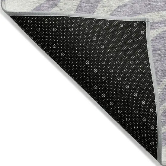 Lavender And Ivory Animal Print Washable Indoor Outdoor Area Rug Photo 3