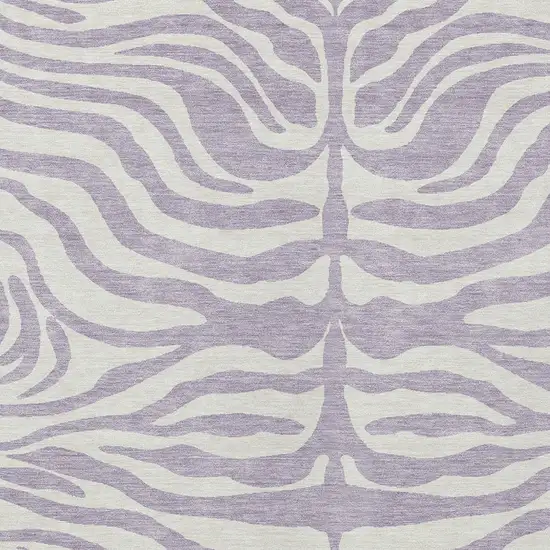 Lavender And Ivory Animal Print Washable Indoor Outdoor Area Rug Photo 5