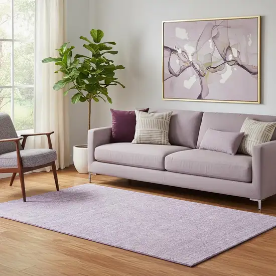 Lavender And Ivory Floral Washable Area Rug With UV Protection Photo 1