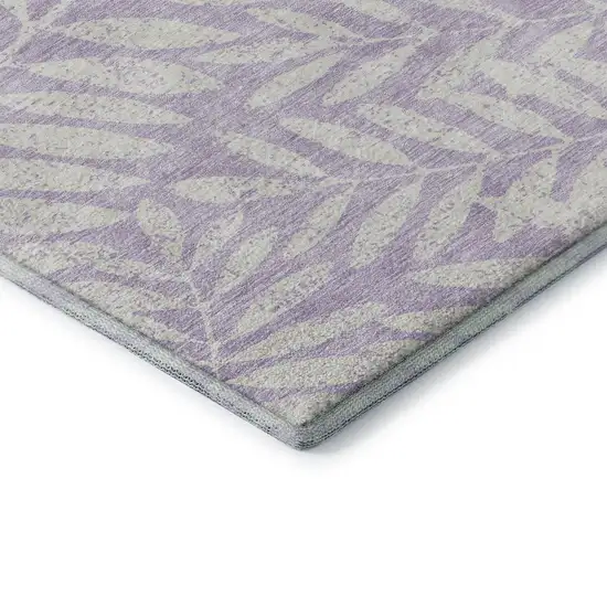 Lavender And Ivory Floral Washable Area Rug With UV Protection Photo 8