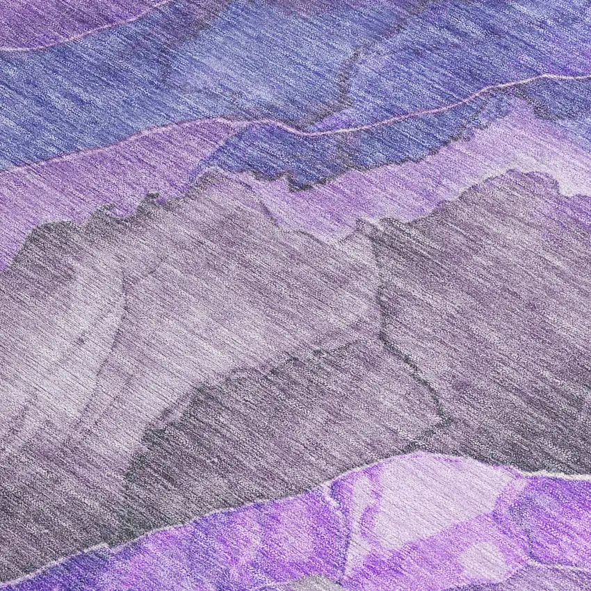 Lavender And Ivory Floral Washable Indoor Outdoor Area Rug Photo 3