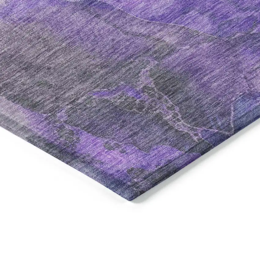 Lavender And Ivory Floral Washable Indoor Outdoor Area Rug Photo 9